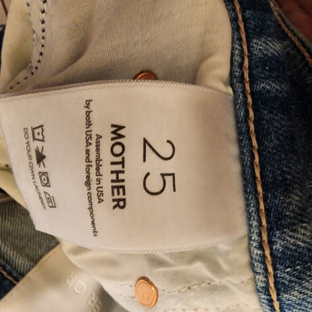 MOTHER The Tripper Flood Fray Jeans NWOT Blue Size 25 - Picture 9 of 14